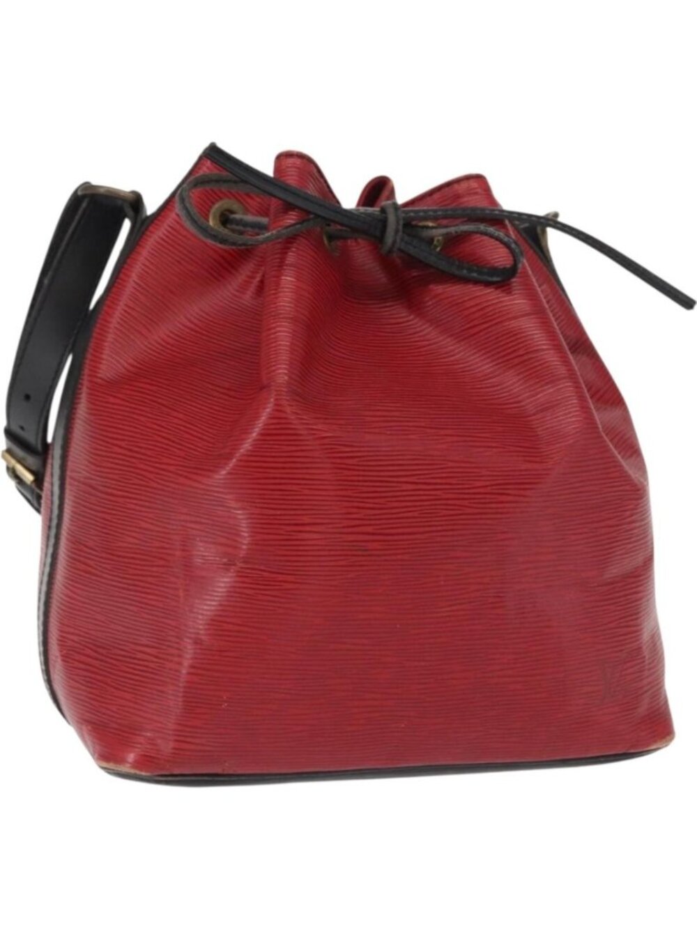 LOUIS VUITTON Epi Petit Noe Shoulder Bag Bicolor Black Red M44017
